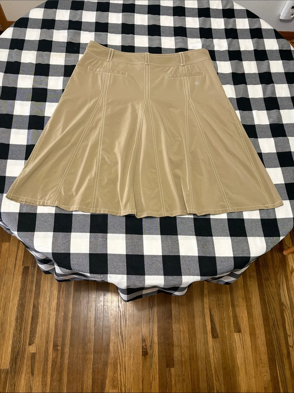 ATHLETA WHATEVER SKORT SKIRT SHORTS TAN FLARE WOMEN 14T HIKING PICKLEBALL TALL